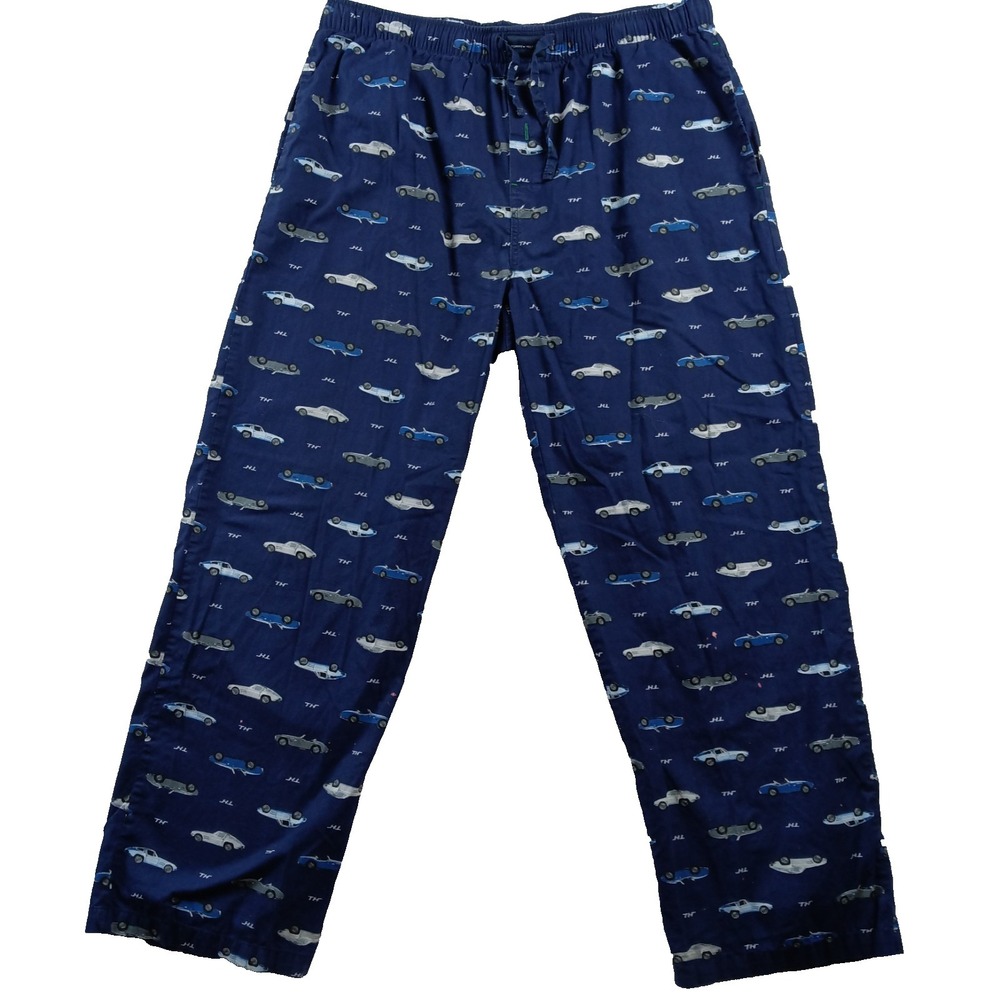Tommy Hilfiger Mens Lightweight Drawstring Lounge Sleep Pants – All Over Logo an